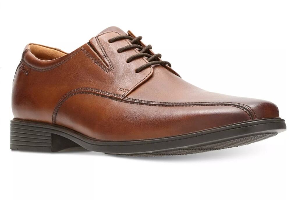 Clarks Shoes Mens Size 8.5M Brown Leather Tilden Walk Dress Oxford New Box